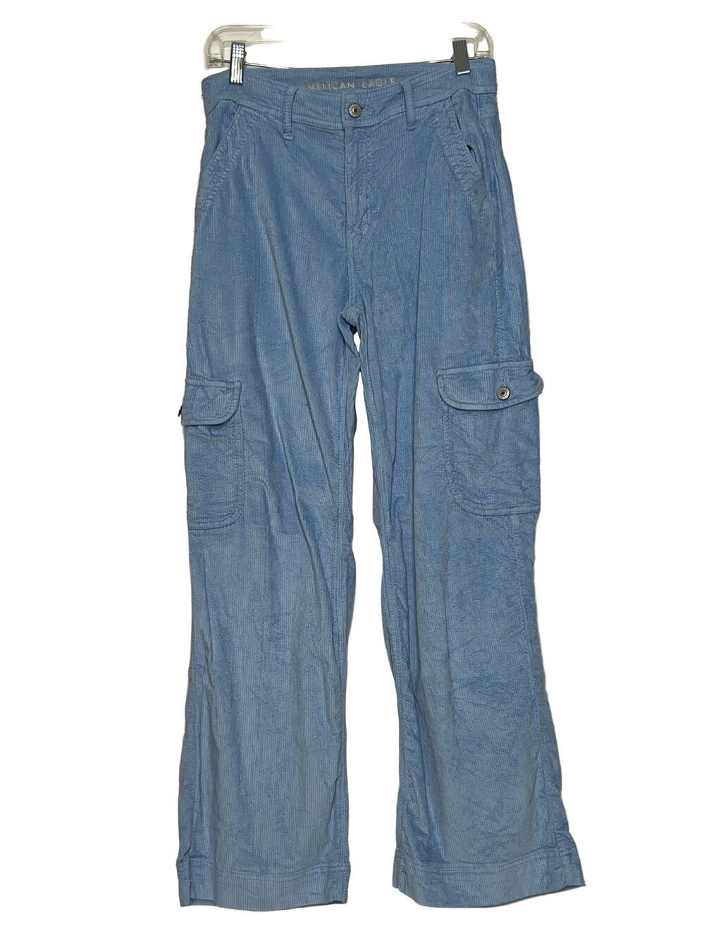American Eagle Super High-Rise Baggy Wide Leg Corduroy Cargo Pants Size 4